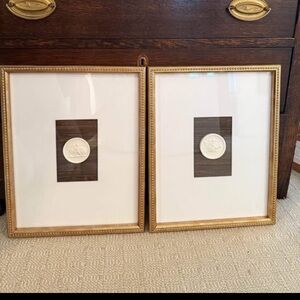 Set of two custom framed intaglios